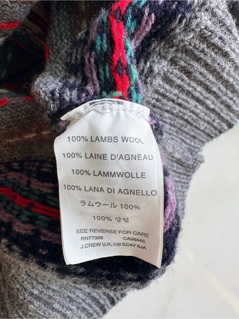 NEW J Crew 100% Lambswool Fair Isle Crewneck Sweater Pullover Knit | Mens Small
